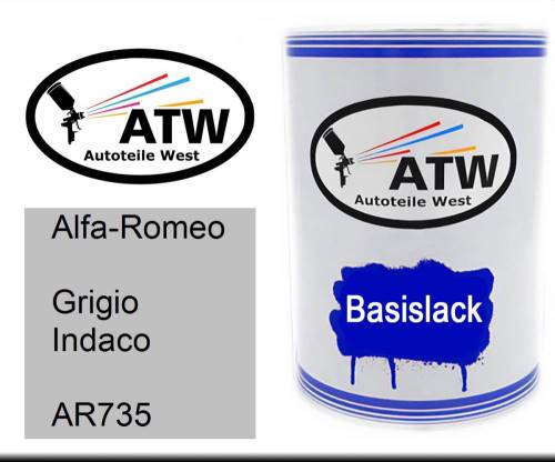 Alfa-Romeo, Grigio Indaco, AR735: 500ml Lackdose, von ATW Autoteile West.